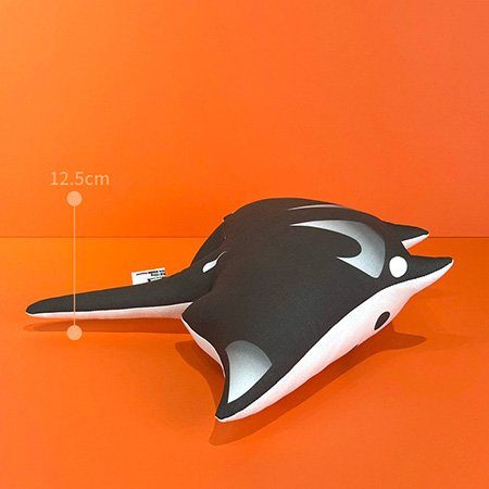 Design No.MR190 - 【2-Sided Print Design】Manta Ray Cushions - Pillows & Cushions - Cotton & Hemp Black