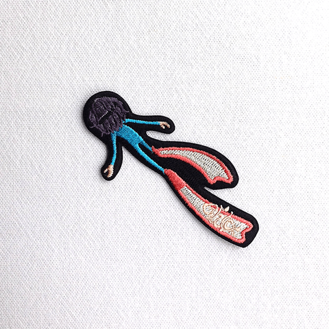 自由潛水者造型貼布繡