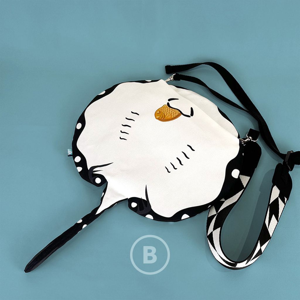 黑白魟造型肩背包