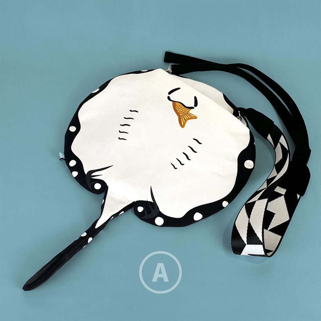 黑白魟造型肩背包