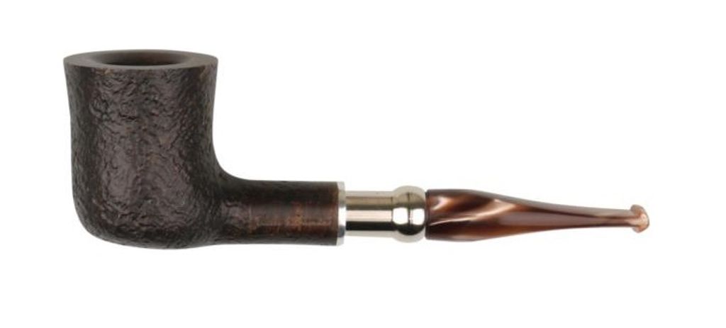 Pipe Cesare Barontini Duke black rustic acrylic mouthpiece (440123).jpg