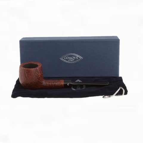 Comoy 495 Straight Saddle Stem Pebble grain Pipe -1.jpg