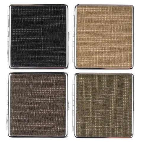 Cigtt case Canvas Chrome Frame 20 cigs With Rubber Band Inside in Tray Of 4.jpg