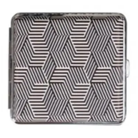 Cigarette case leatherette chrome frame black and white assorted (606634).jpg
