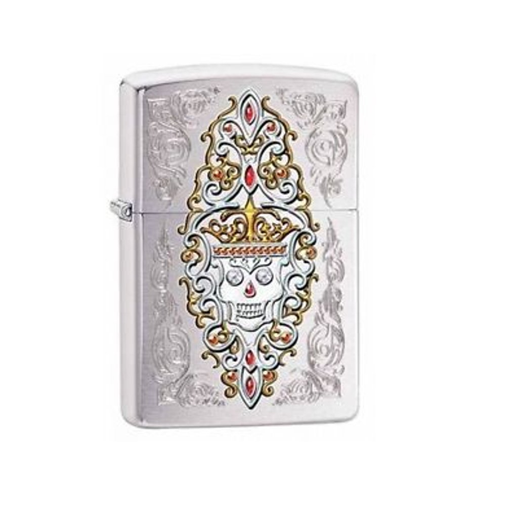 Zippo Windproof Day Of The Dead Jeweled Skull Lighter.png