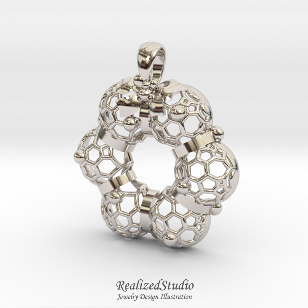 silver xmas wreath pendant realizedstudio design rzsk