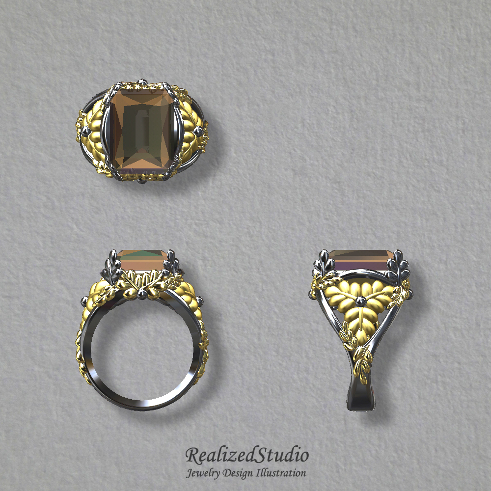 r17211 smoky quartz ring realizedstudio design rzsk