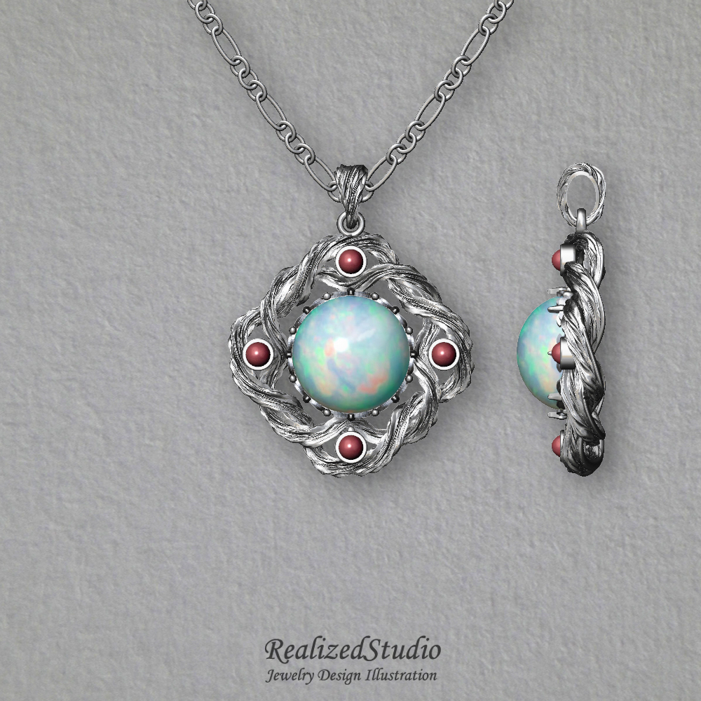 P22531 rowanrosa opal round pendant rzskd realizedstudio design illustration gouache rzsk