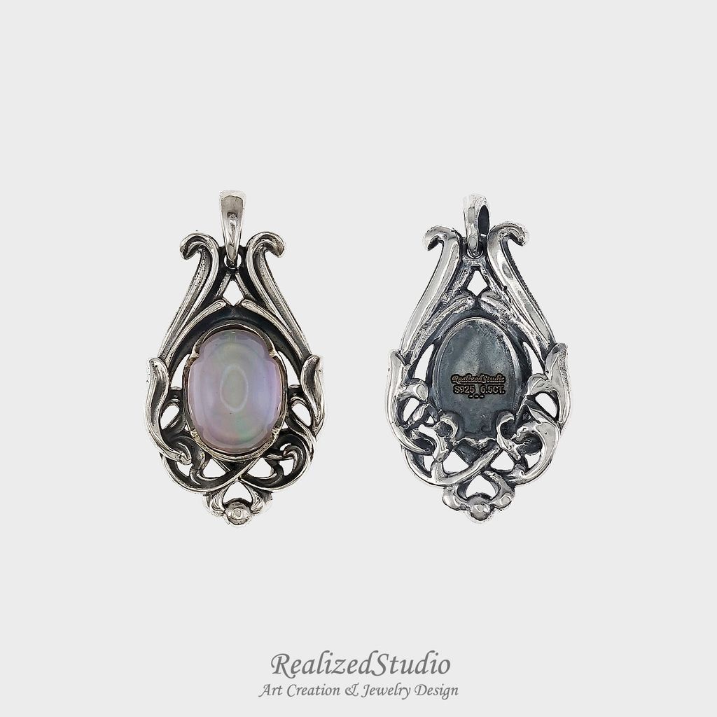 P25425n155 artnouveau classic pendaant rose quartz rzsk 000
