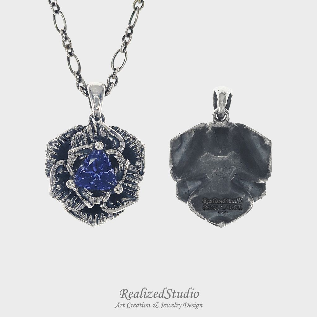 P24427n5 Blue Rose Lolite pendant rzsk 010-2