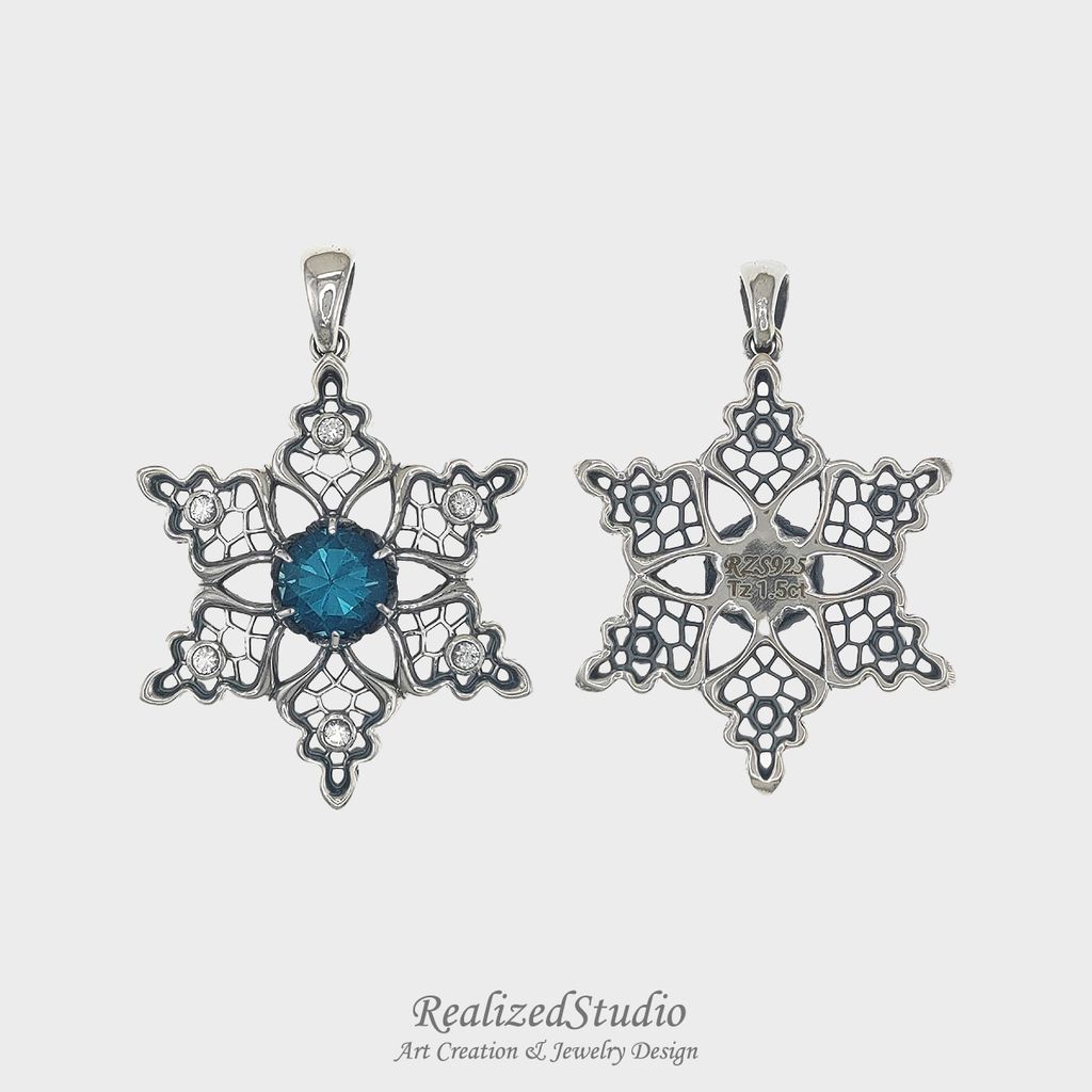 P21W06 blue topaz snowflake pendant rzsk 000