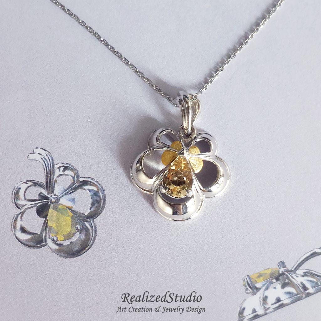 P17410 Golden Leaf Pendant 004