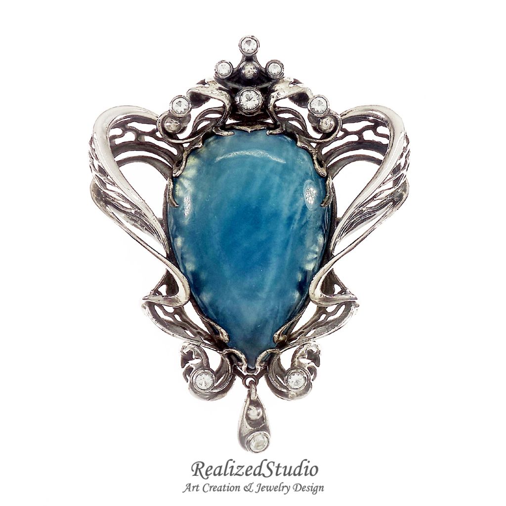 HP21507 Undine aquamarine brooch 009