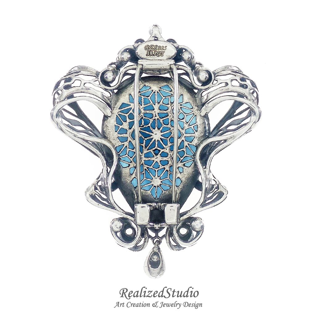 HP21507 Undine aquamarine brooch 010