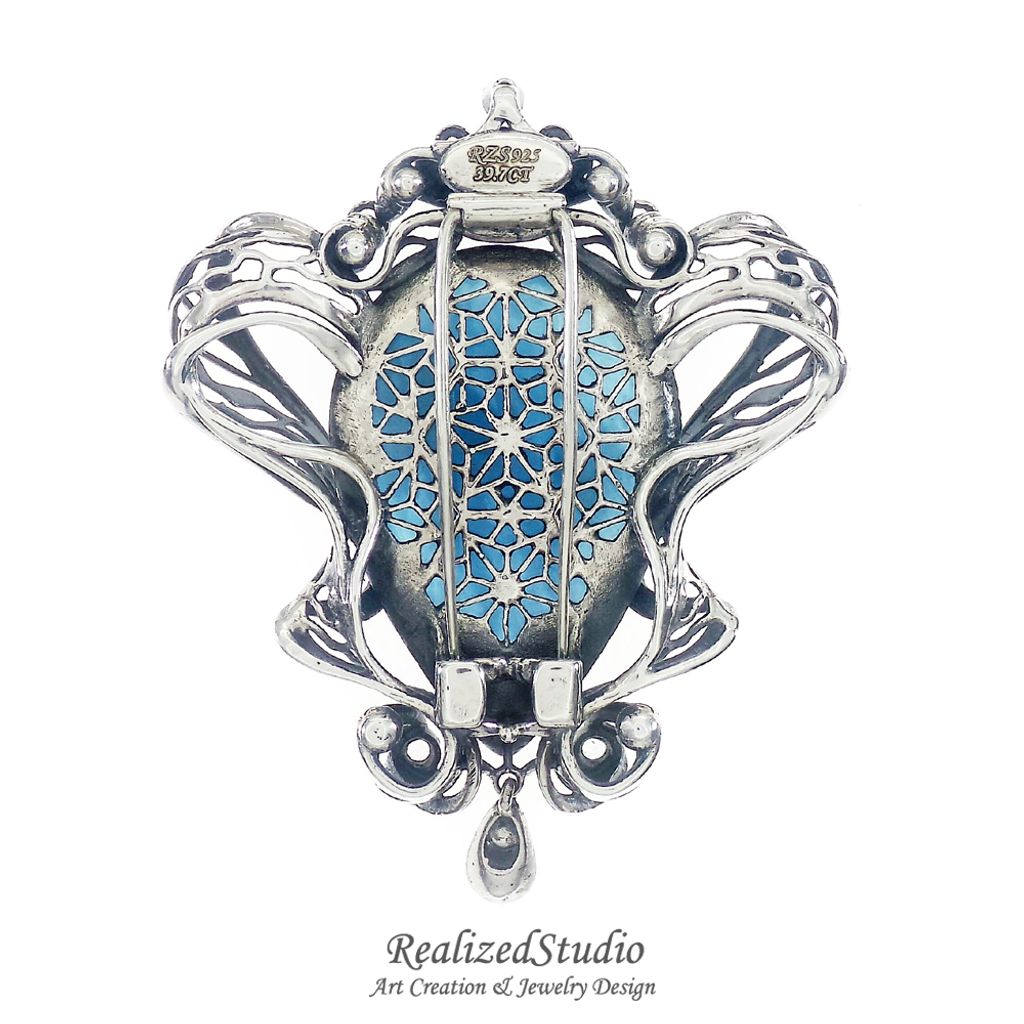 HP21507 Undine aquamarine brooch 010