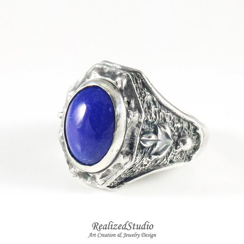 R20303 petragharti oval lapis cab ring 005