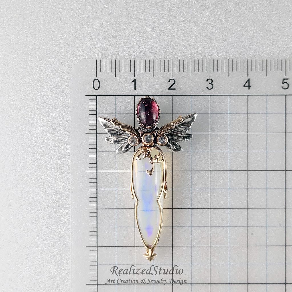 P23423n205 013 elf angel wings sowrd opal pendant