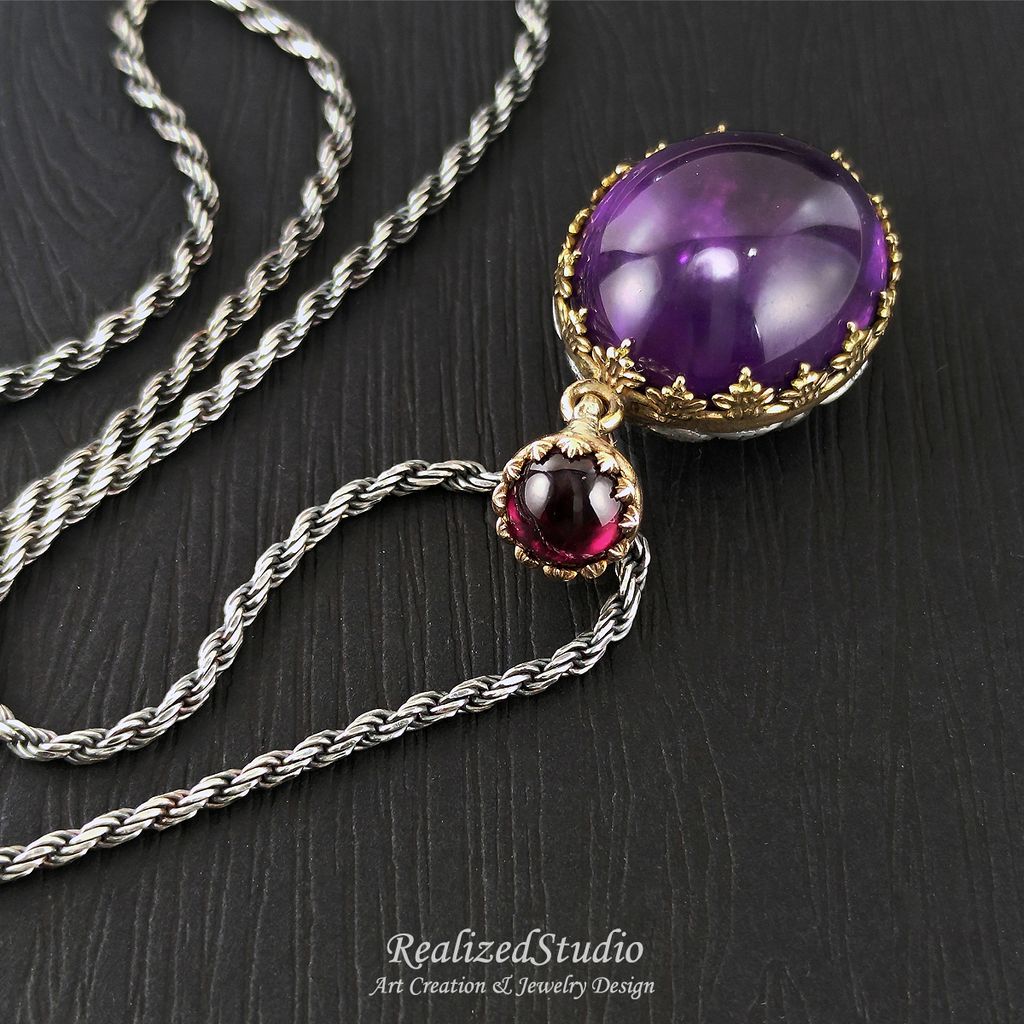 P23W11n276 Amethyst treasure pouch pendant 008
