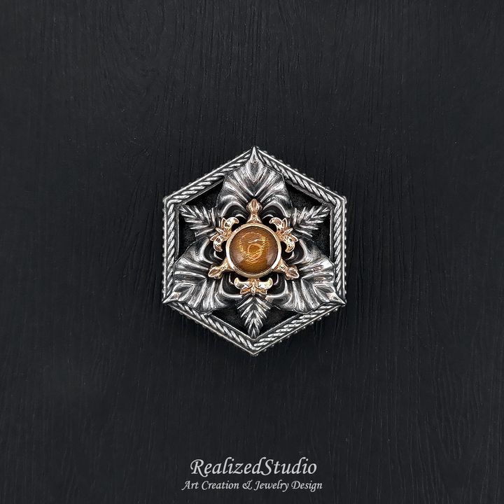 ZHP24802 lily trillium tag brooch rzsk 001