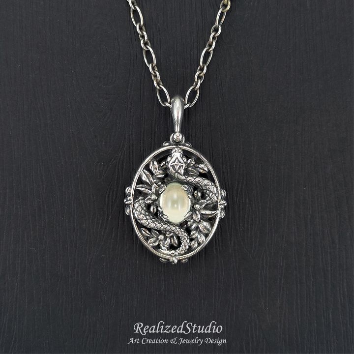 P25101n53 snake garden pendant prehnite green rzsk 002 RealizedStudio jewelry