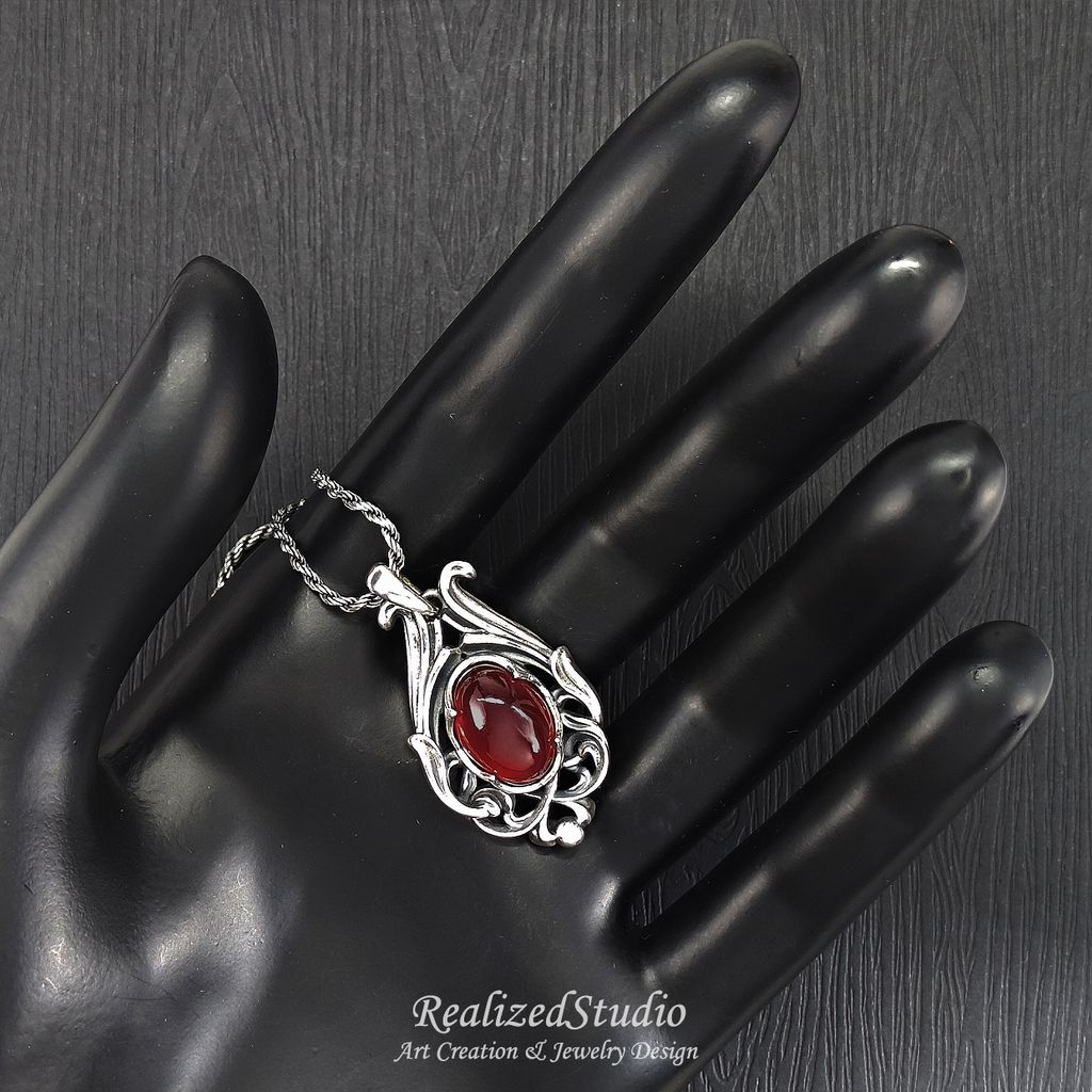 P25425n269 art nouveau classic pendant n269 hessonite 009