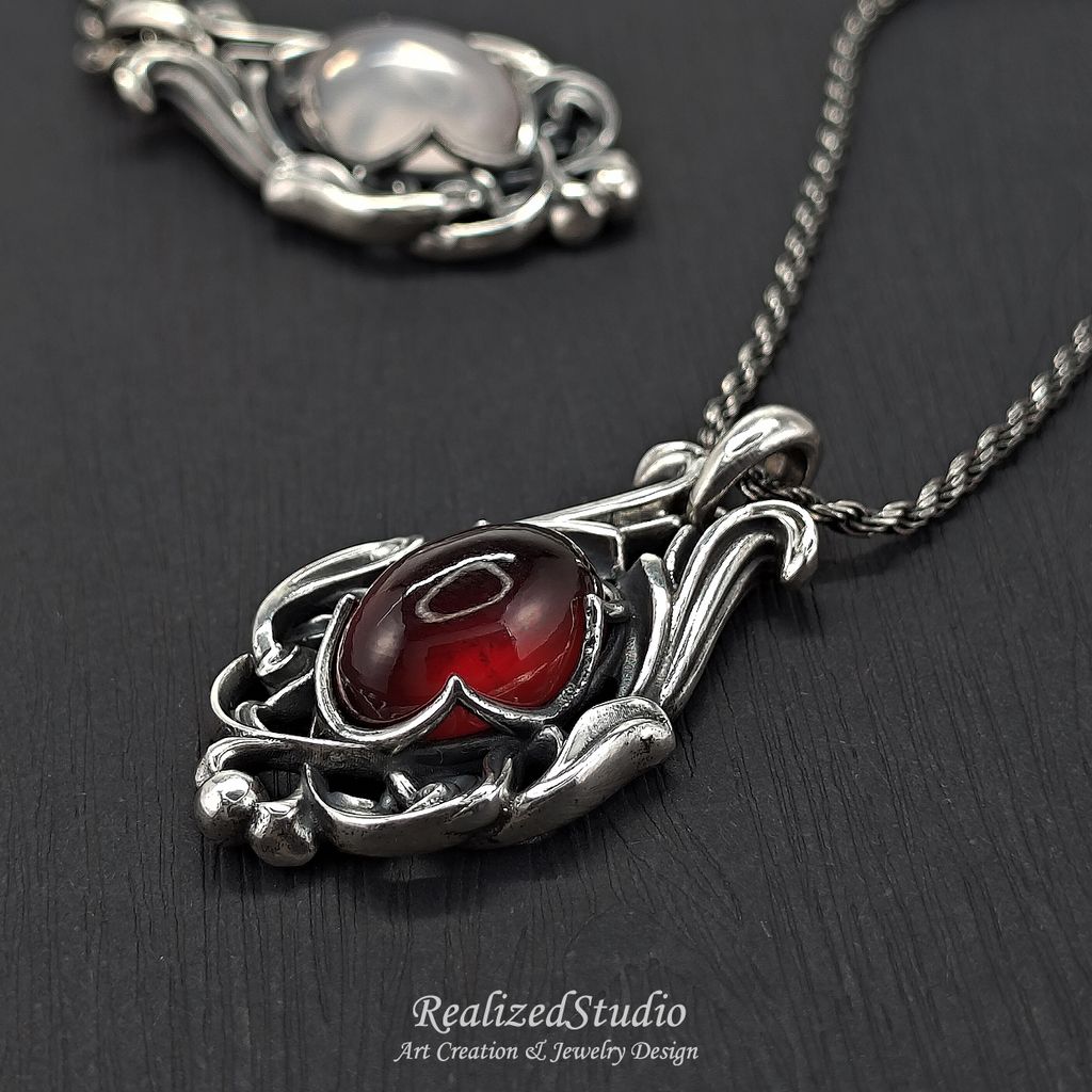P25425n269 art nouveau classic pendant n269 hessonite 005