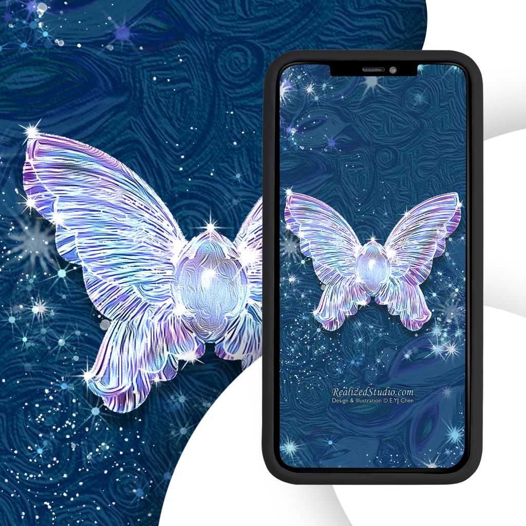 mobile wallpaper presentation1200 butterfly blue crystal