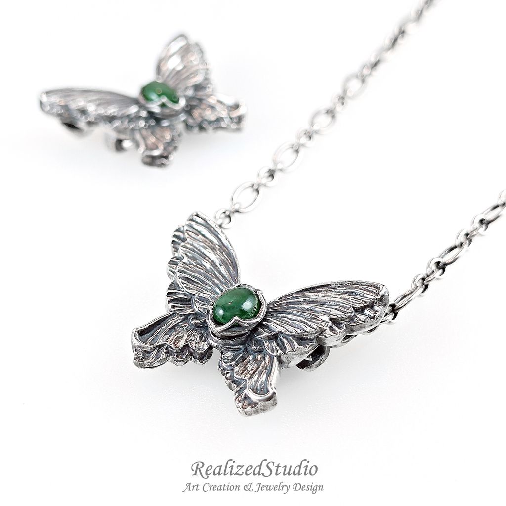 HP25908n140 jadeite_green_jade_butterfly_pin_silver_RealizedStduio 007