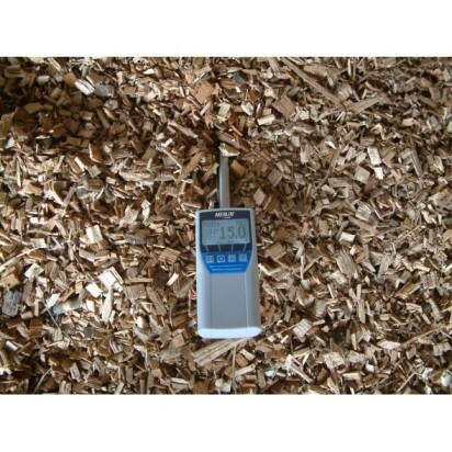 Biomass moisture meter outlet