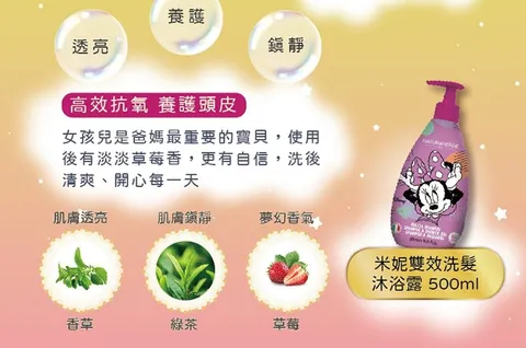 自然之綠-米妮綠茶多酚雙效洗髮沐浴露-情境圖