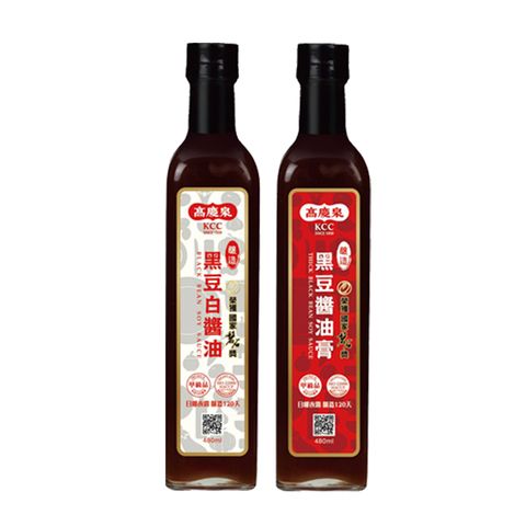 高慶泉-甲級品黑豆醬油 白醬油 480ml