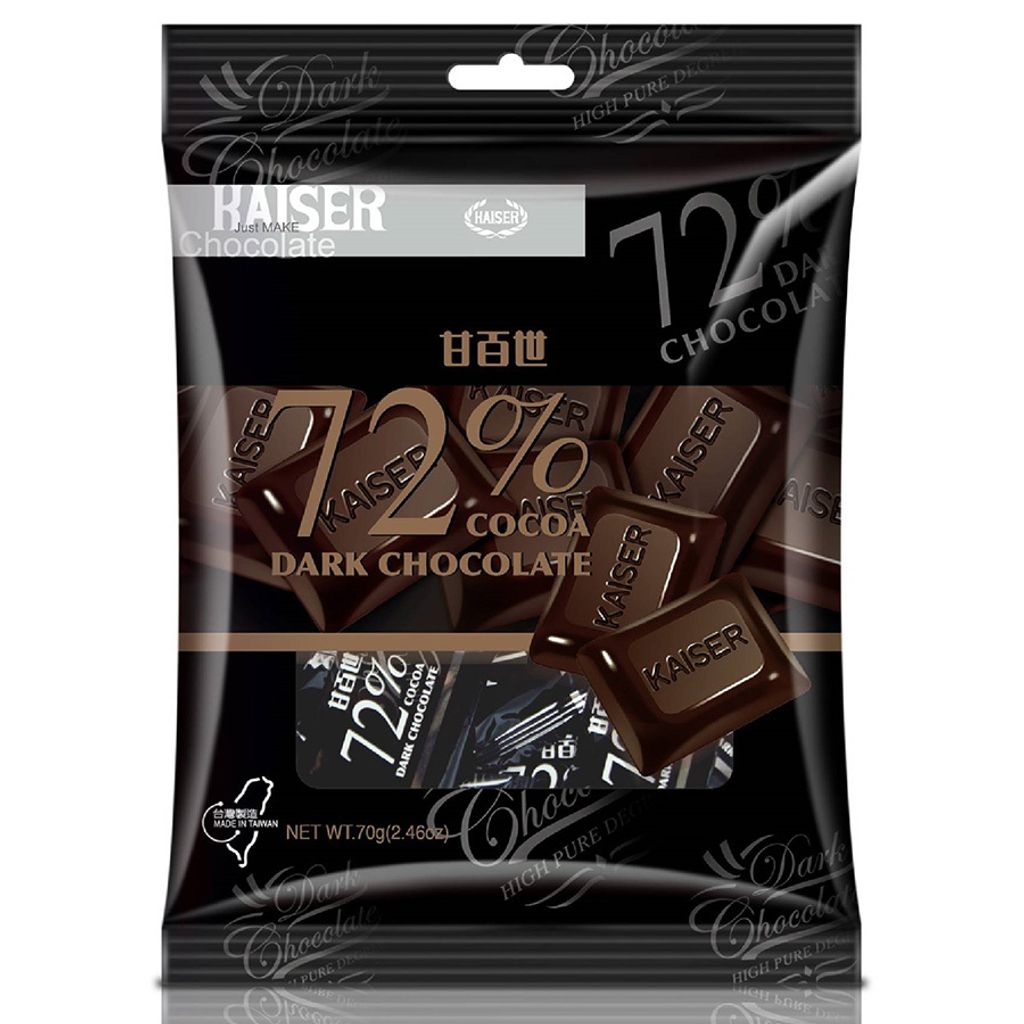 甘百世-077黑巧克力72%袋裝70g