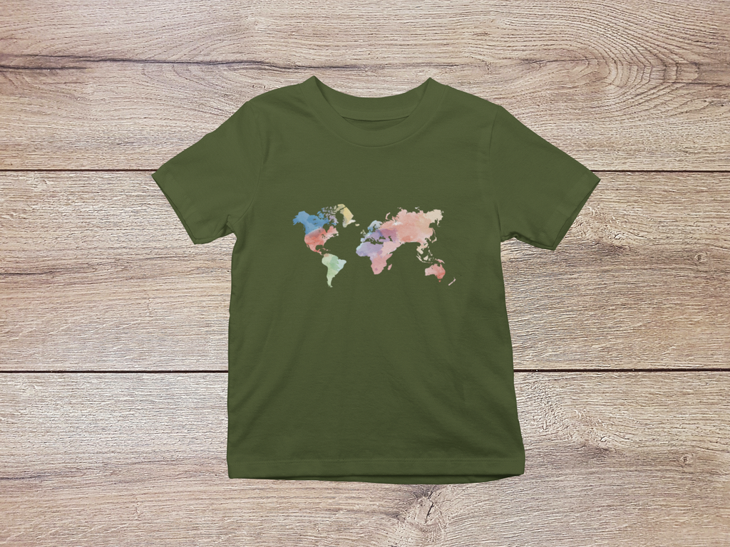 World Map Military Green