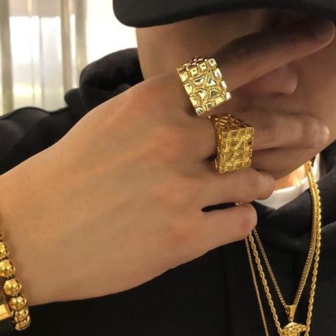 Yav 美國golden Gilt 台灣授權經銷店316l 不銹鋼金塊型18k金戒指 Yav Boutique