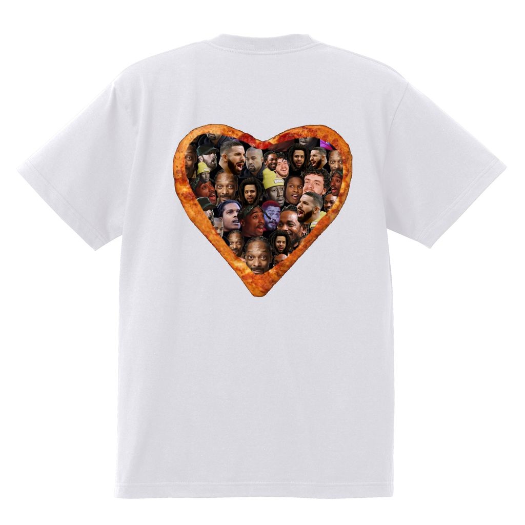 heart pizza wht tee back