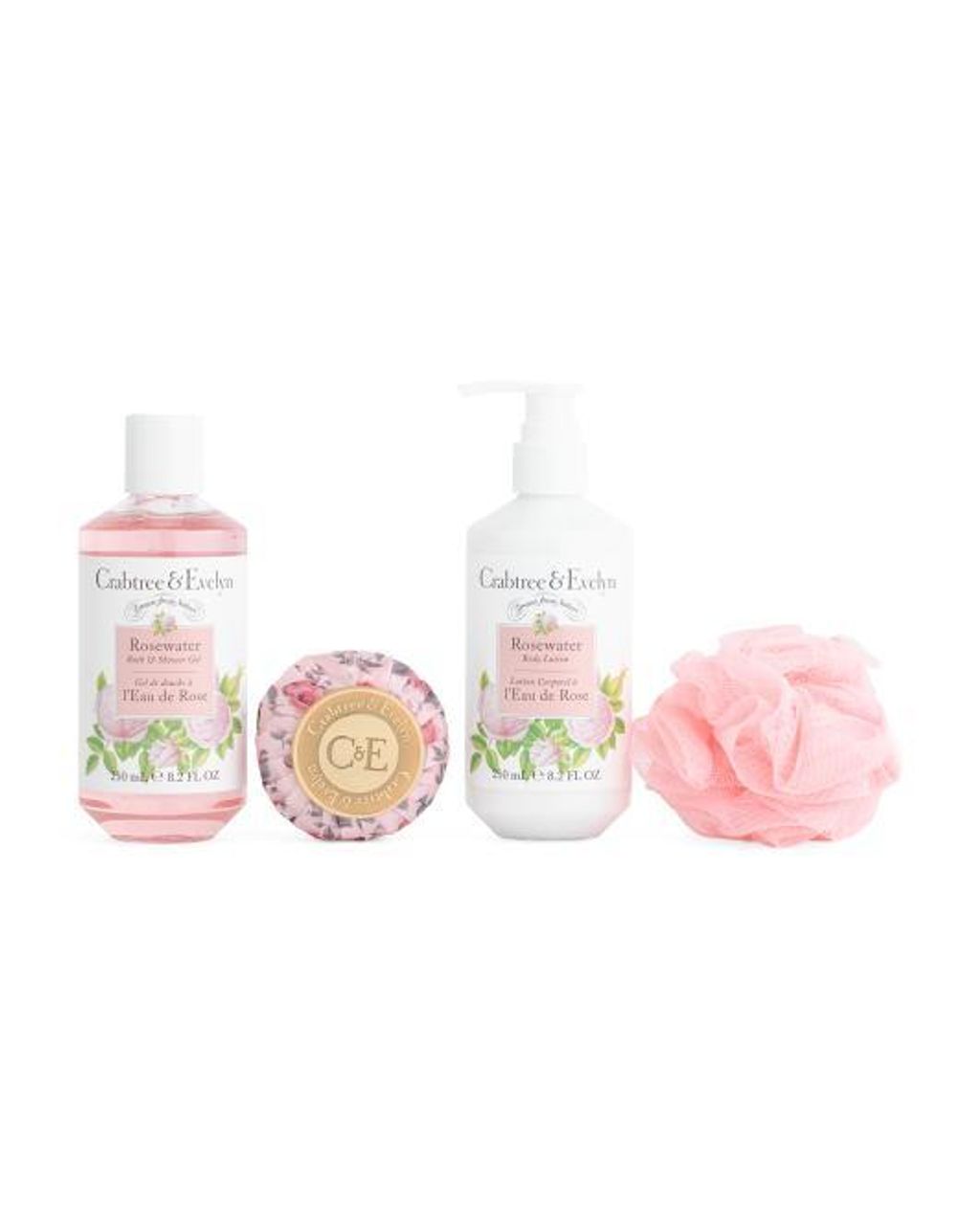 Rosewater Body Wash And Lotion Deluxe Tin Set 