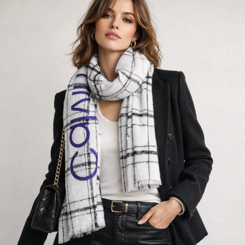 Grid Weave Blanket Scarf  ck