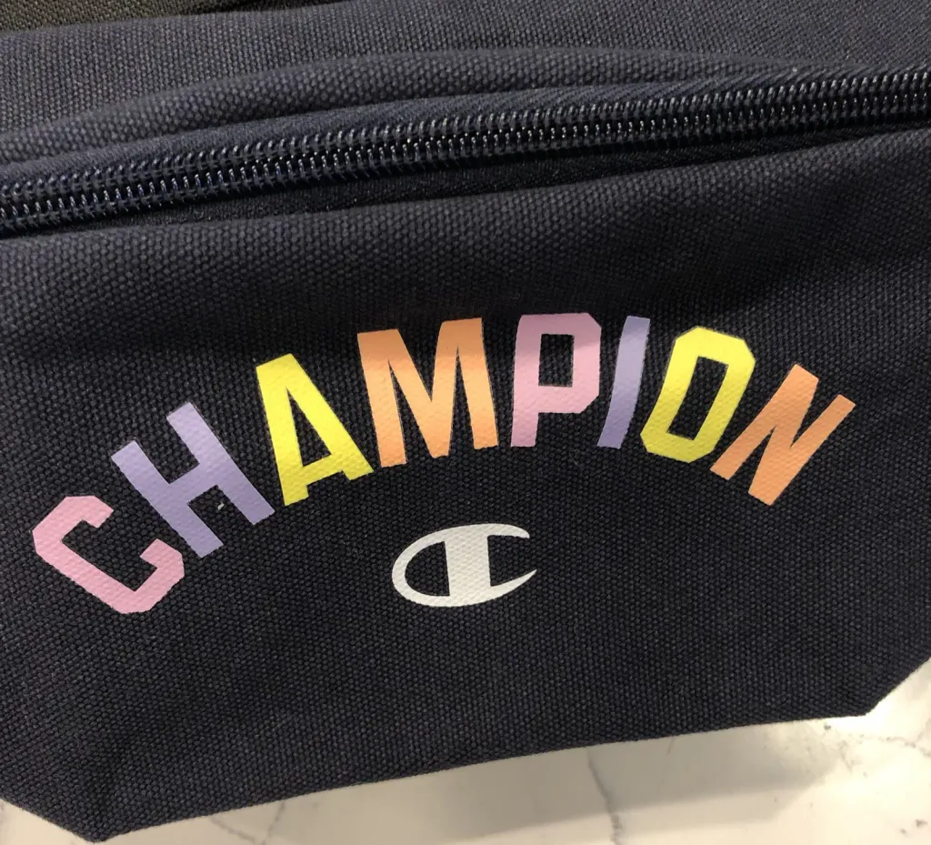 Champion Multi Color Logo Shuffle Crossbody Fanny Pack BAG Navy OSFA Buckle 3
