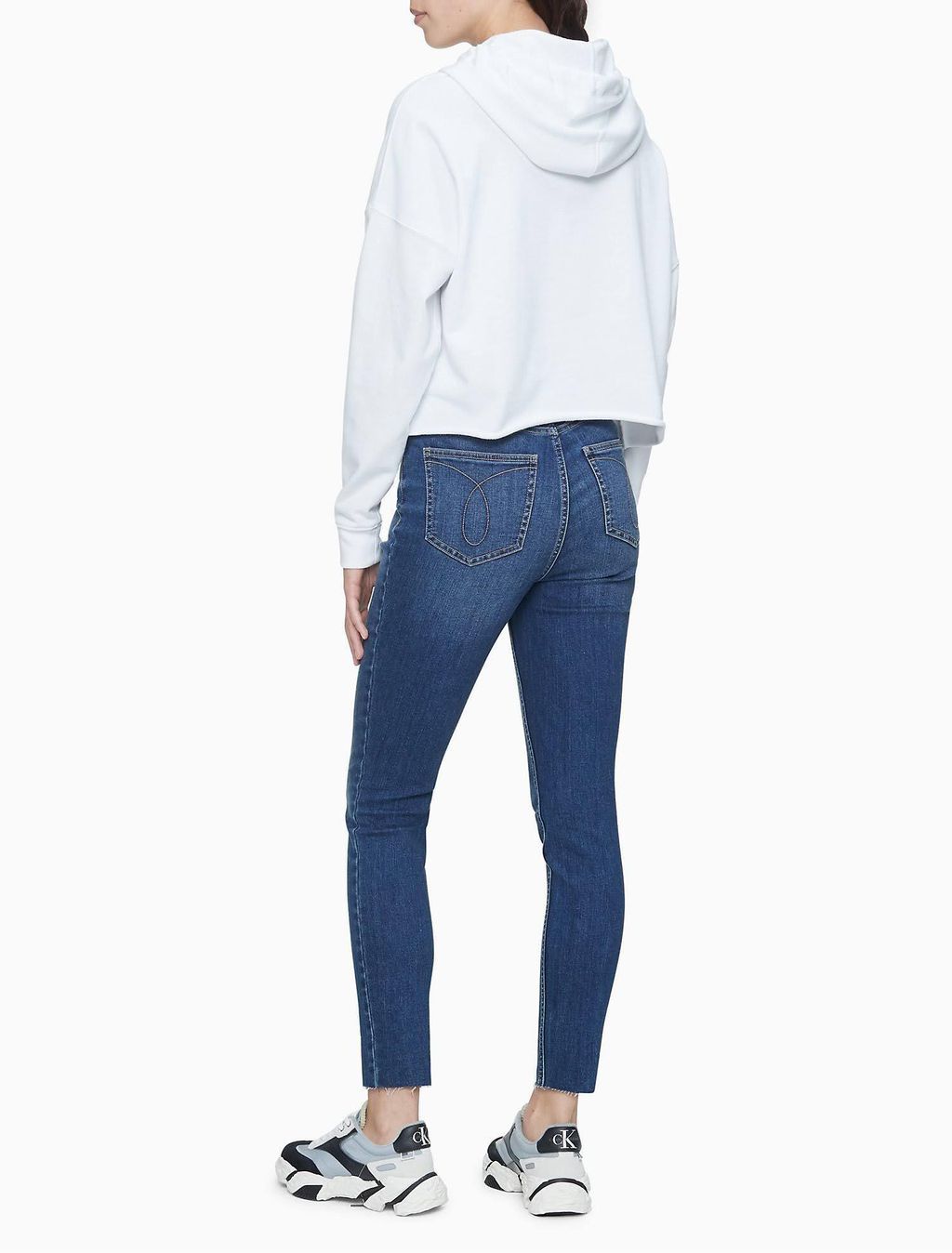 ck white cropped hoodie 2