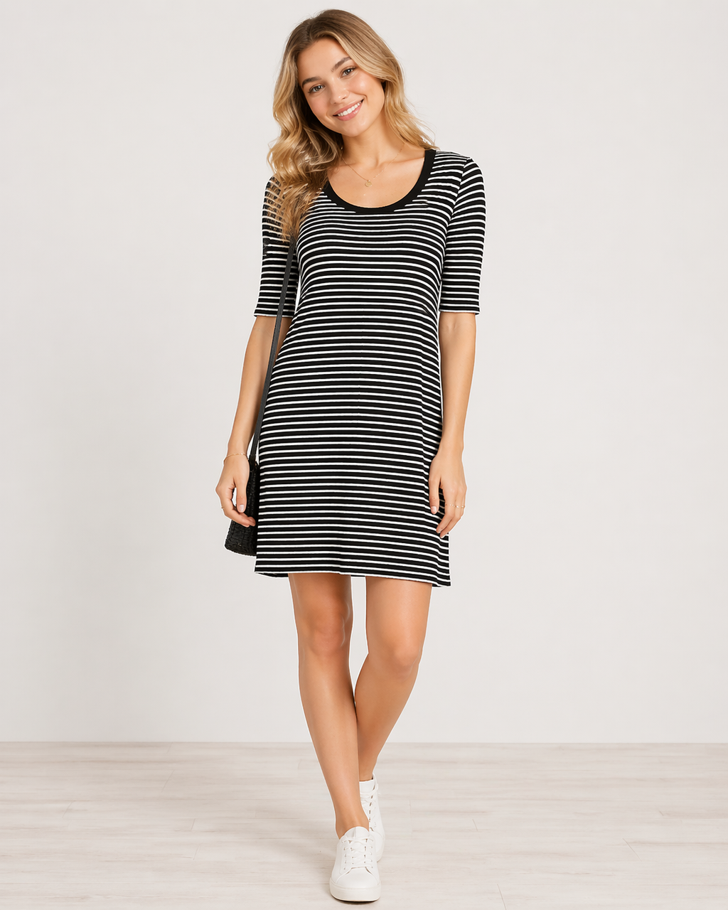 GAP Scoopneck Swing Dress in Rayon 女生條紋圓領傘擺連身裙  