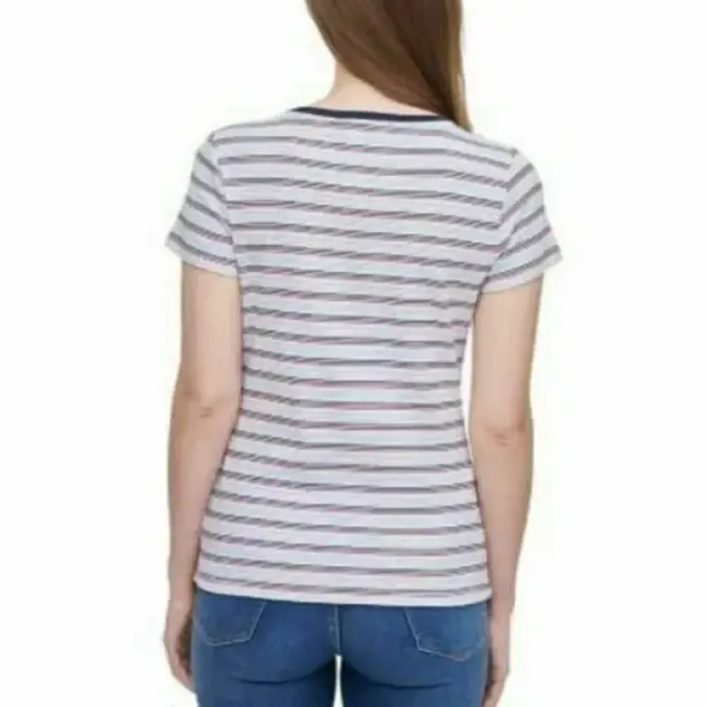 NWT Tommy Hilfiger Womens Multiple Striped V Neck Jersey Top Size XXL 1 3