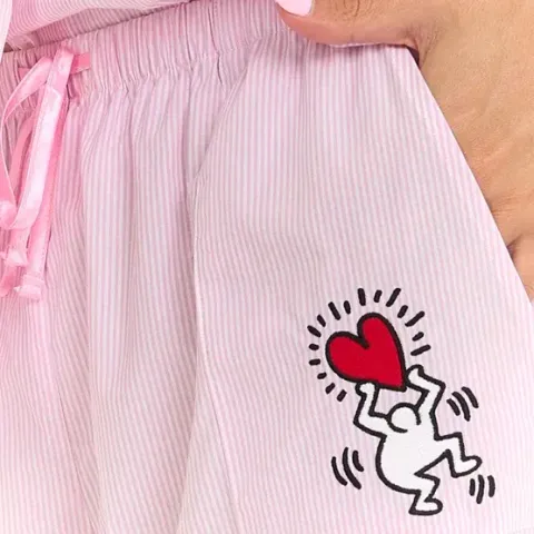 Keith Haring Women's Notch Collar Pajama Set  34