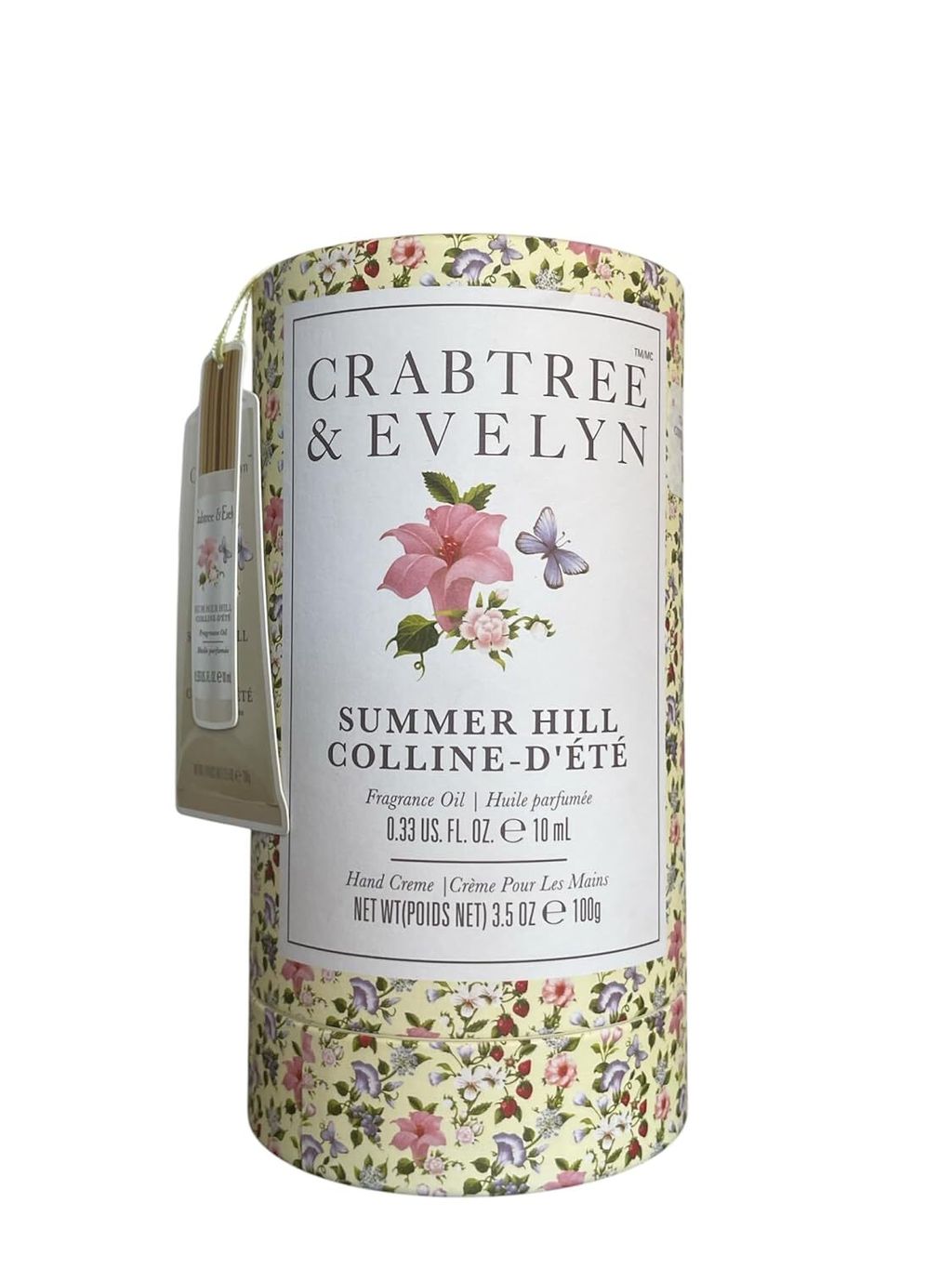 Crabtree & Evelyn Summer Hill Fragrance Oil Rollerball 0.33oz & Hand Creme 3.5oz Set  3