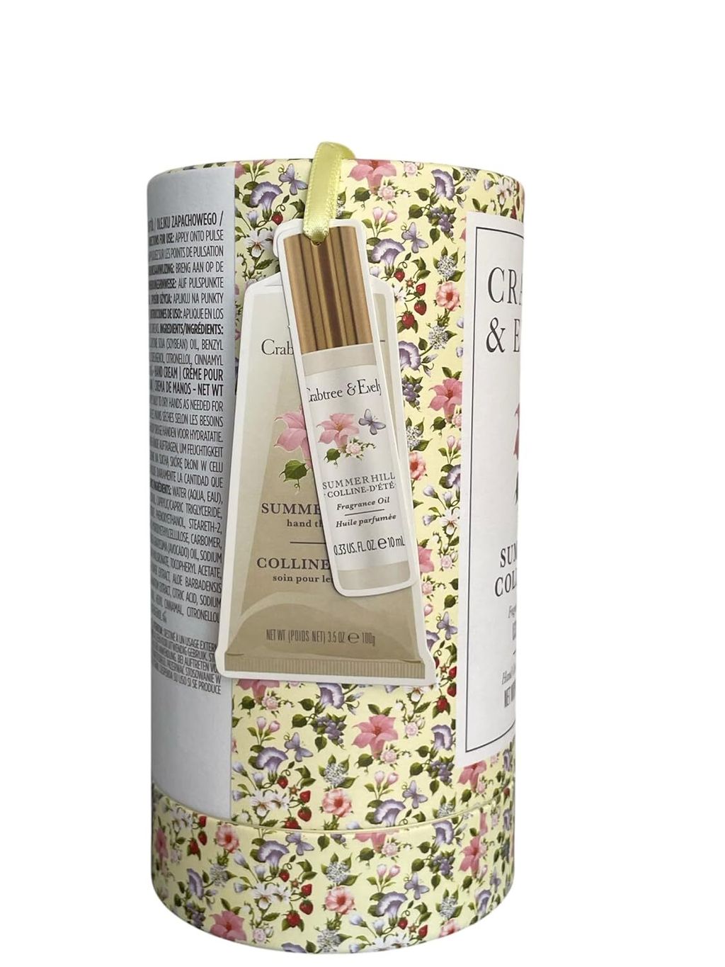 Crabtree & Evelyn Summer Hill Fragrance Oil Rollerball 0.33oz & Hand Creme 3.5oz Set  2