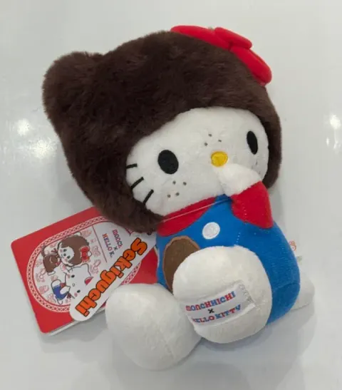 Monchhichi Hello Kitty Overalls Plush  4
