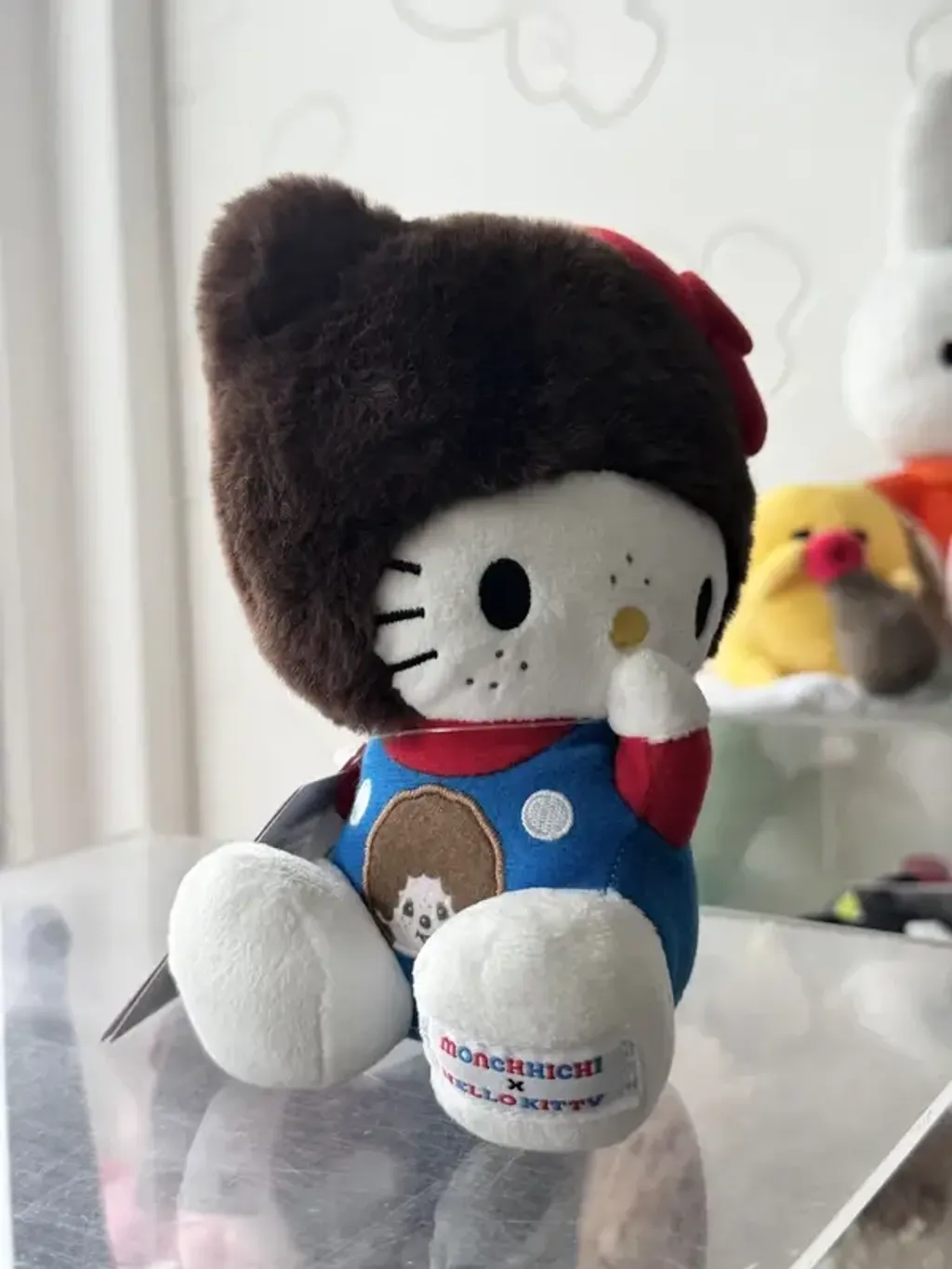 Monchhichi Hello Kitty Overalls Plush 