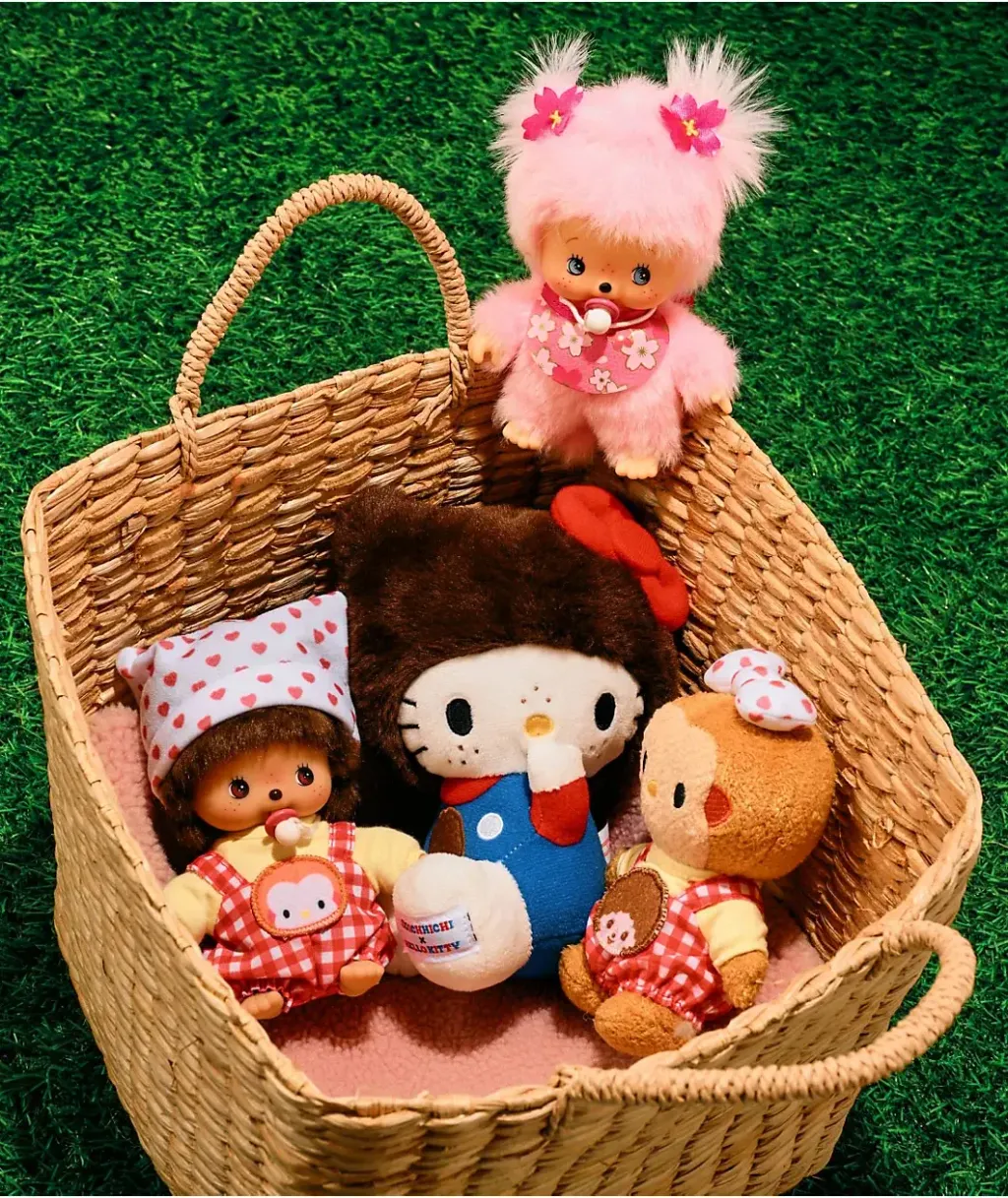 Monchhichi x Hello Kitty Mascot Plush Toy  2