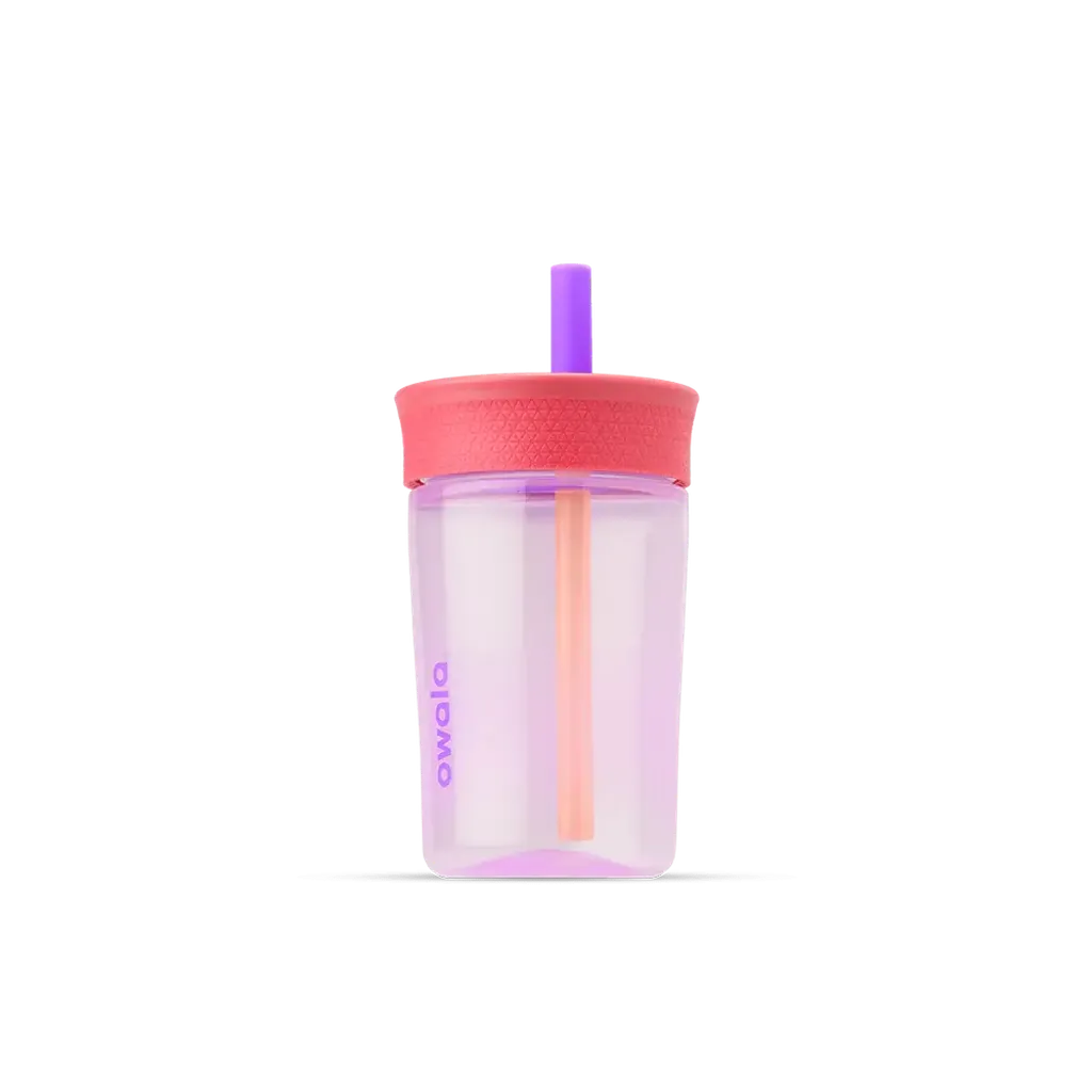 Owala Kids Insulation BPA-Free Plastic Tumbler with Spill Resistant Flexible Straw, Easy to Clean, Kids Water Bottle, Great for Travel, Dishwasher Safe, 15 Oz