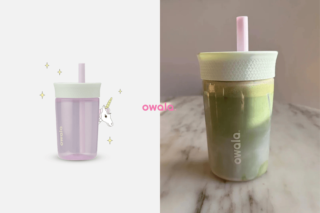 Owala Kids Insulation BPA-Free Plastic Tumbler with Spill Resistant Flexible Straw, Easy to Clean, Kids Water Bottle, Great for Travel, Dishwasher Safe, 15 Oz, Mint and Pink 7