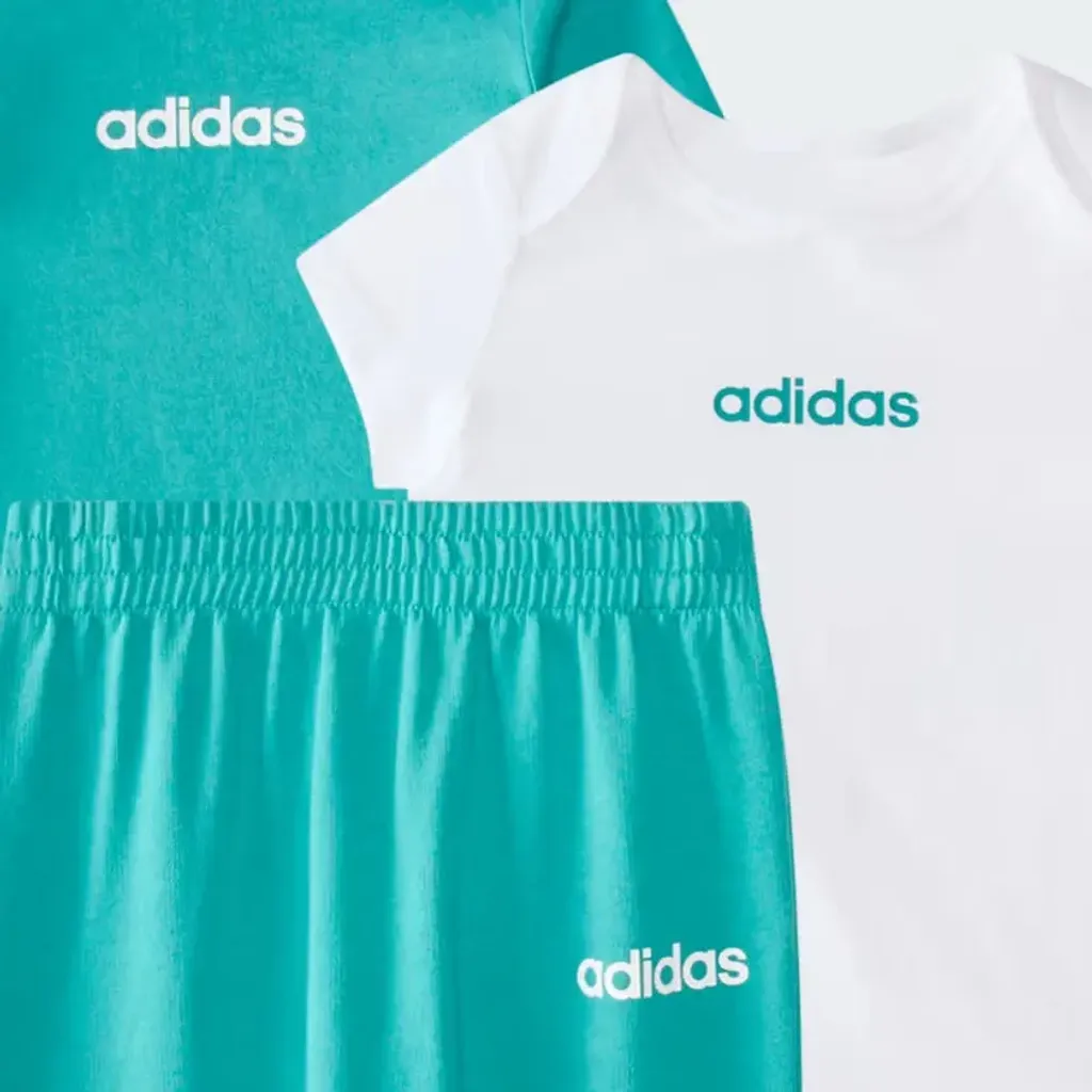 adidas kids 3-Piece Linear Logo Bodyshirt & Pant Set 4